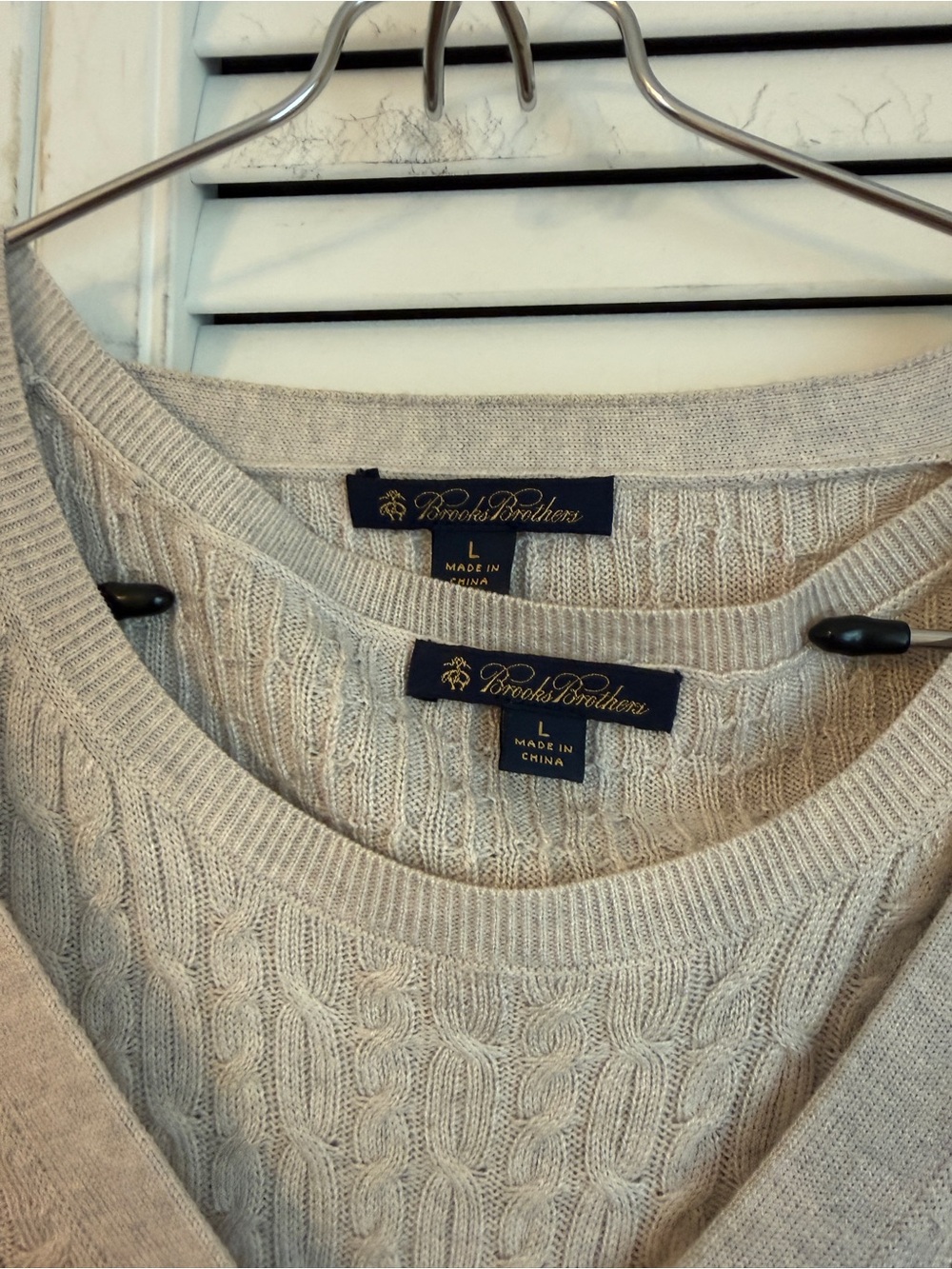 Brooks Brothers Top & Cardigan Sweater Set Silk Cashmere Pointelle Gray Large - Picture 7 of 8